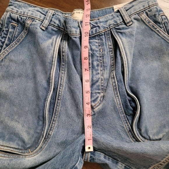 Free People Havasu Slouchy Cropped Jeans Jorts Womens 26 Oversized Y2K 90s Relax - Picture 7 of 9